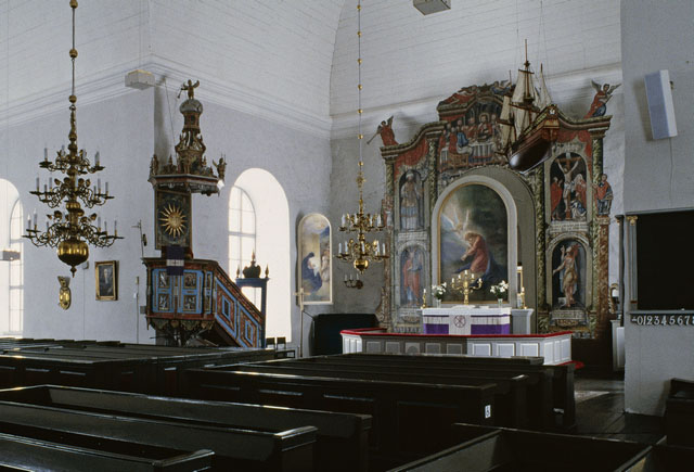 Karleby kyrka, interiör. Martti Jokinen 
