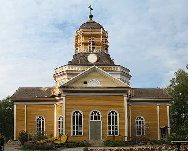Kaustisten kirkko remontissa 2006. Maria Kurtén 2006