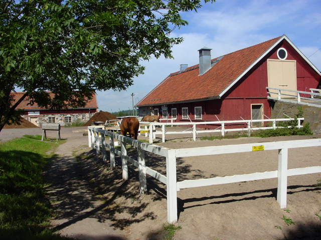 Stall och hästinhägnad vid Domarby gård. Saara Vilhunen 2007